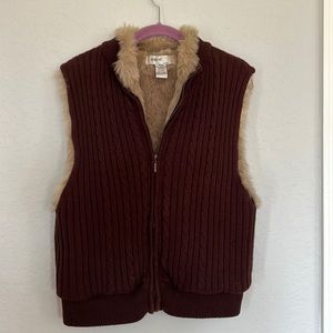 Ribbed Faux Fur Vest